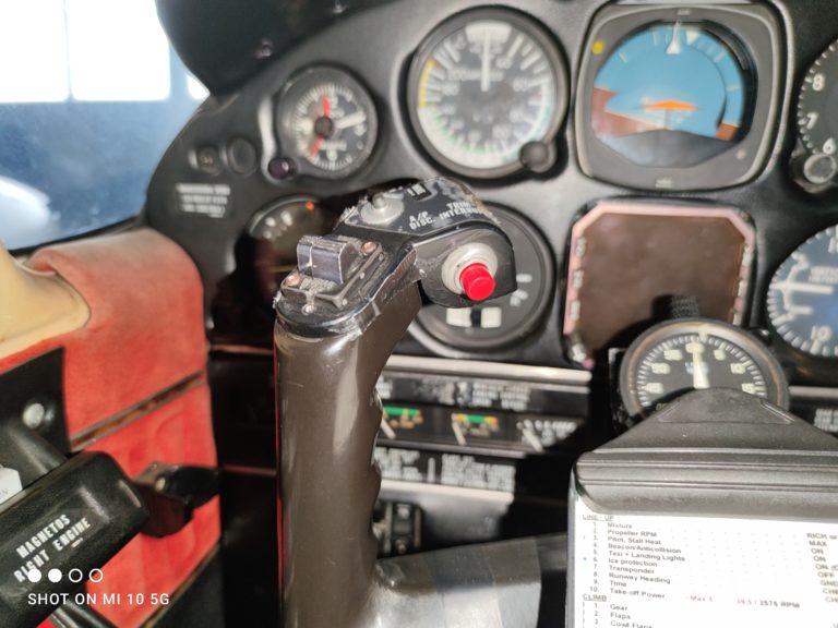 Cockpit controls and instrument panel close-up