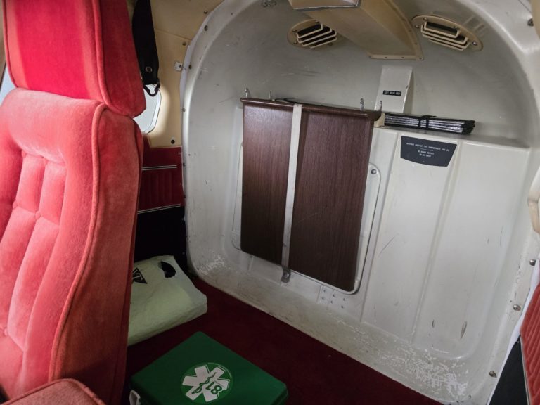 Interior view of a small aircraft cabin