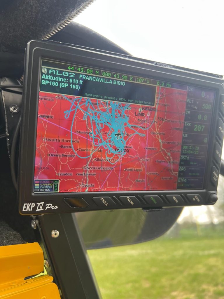 GPS navigator displaying flight path map.