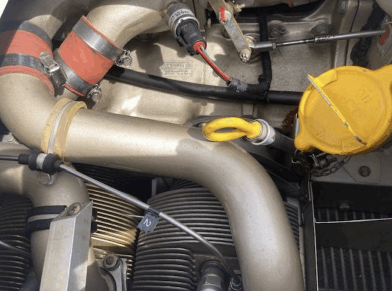 Close-up of car engine components